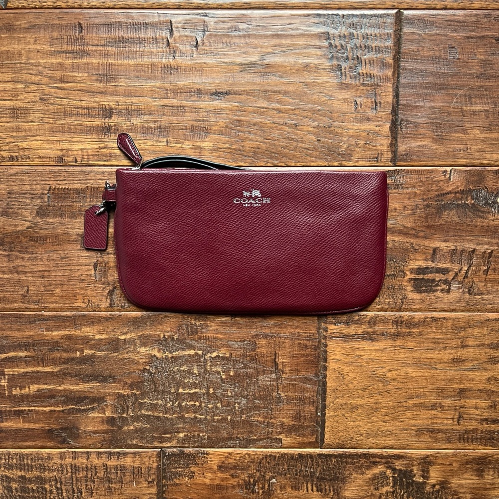 Coach Leather Slim Wristlet Purse